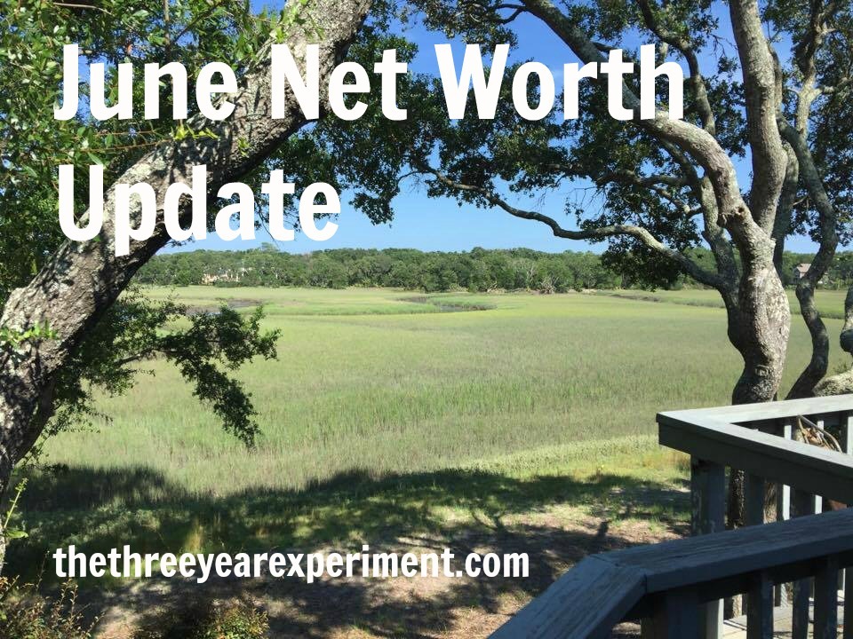 June Net Worth--www.thethreeyearexperiment.com