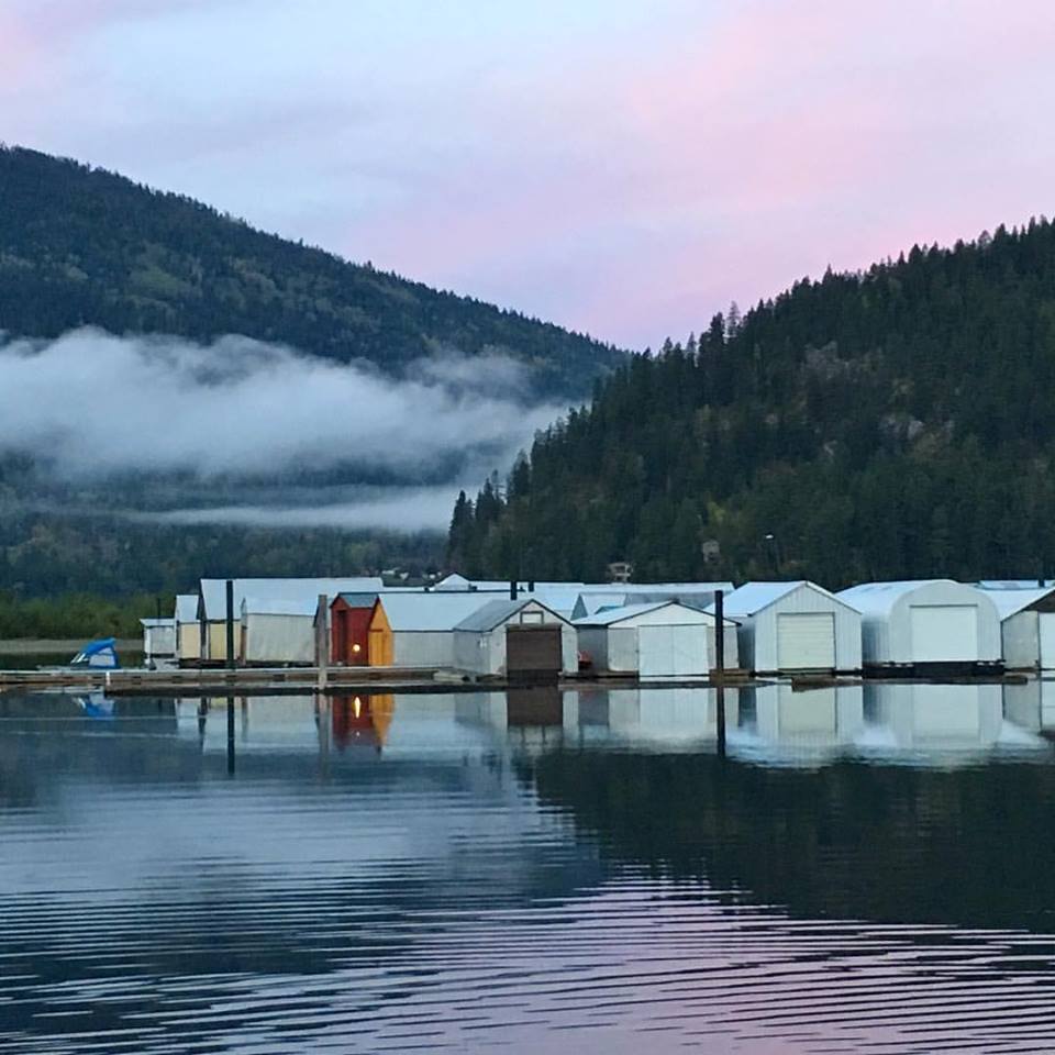 Kootenay Lake lake clouds sheds www.thethreeyearexperiment.com