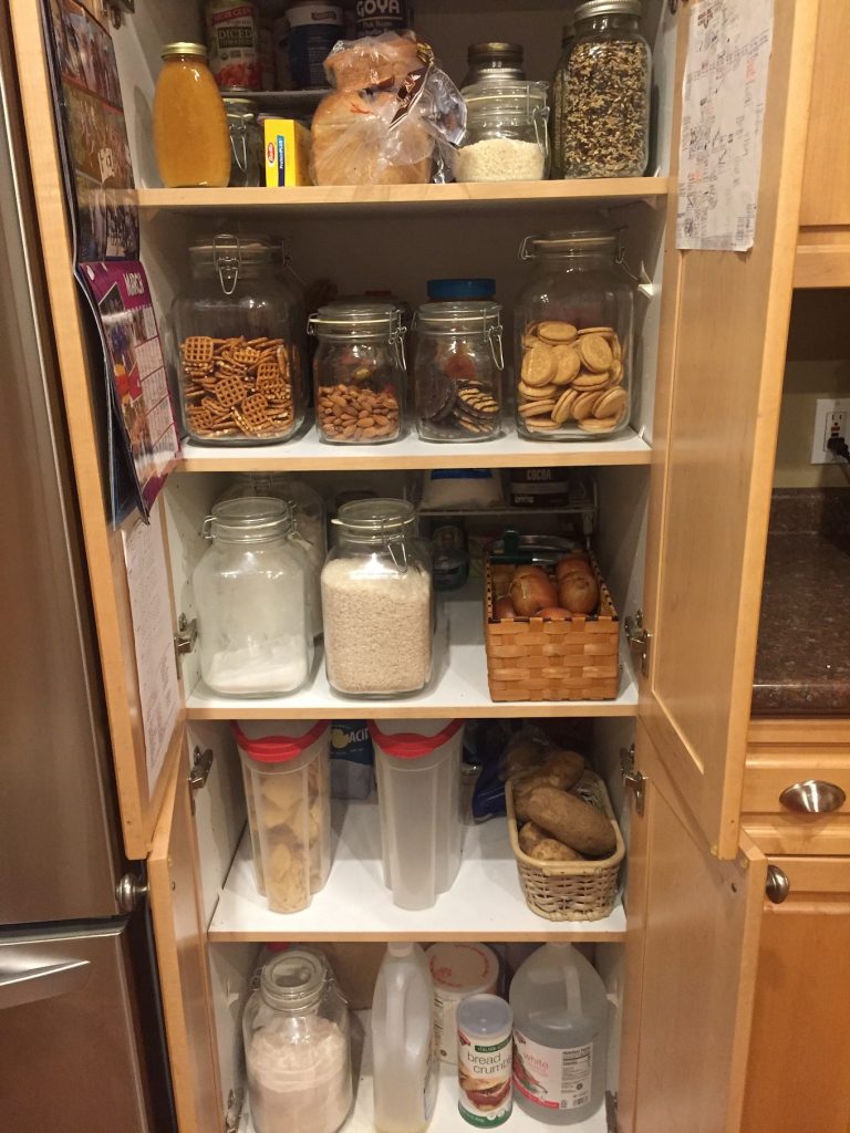 Snacks in the pantry glass jars www.thethreeyearexperiment.com