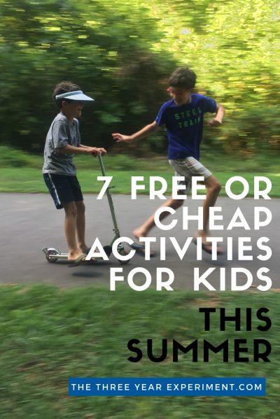 Looking for fun, free, or inexpensive ideas to keep your kids entertained this summer? Here are seven of my favorite activities to make summer fun while keeping costs low. #summerfun #simplefamily #freesummeractivities #summerkids 